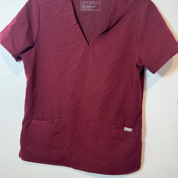 Figs Burgundy Yola Scrub Pants Petite - Picture 7 of 10